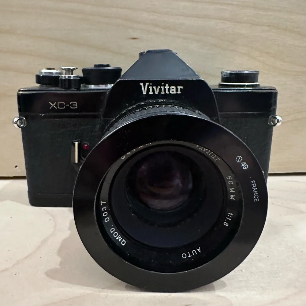 Vivitar XC-3 35mm Film Camera with 50mm F/1.8 & 135mm Lens Untested With Filter